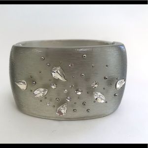 Silver Rhinestone embellished cuff with clasp